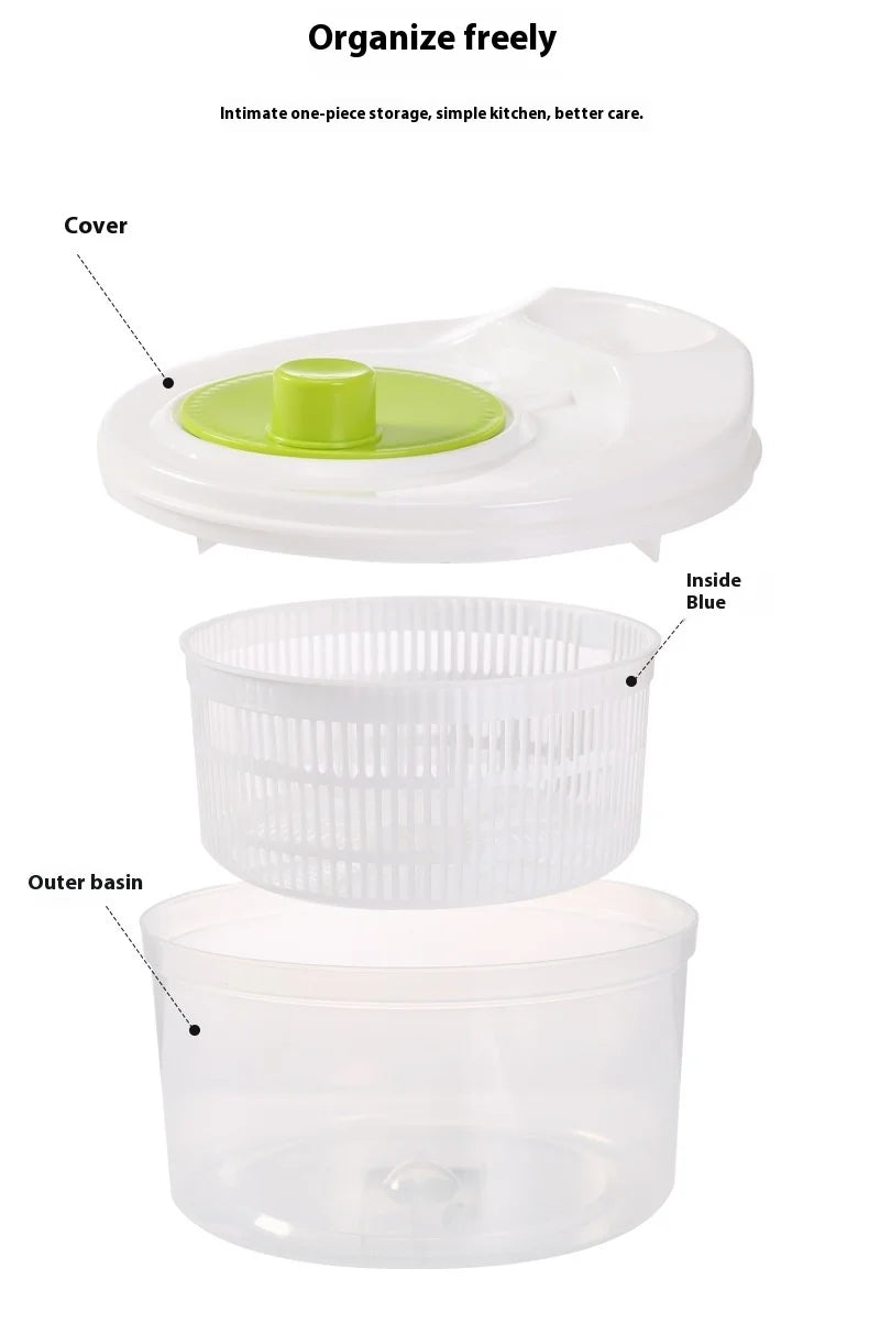 Vegetable Dehydrator Salad Spinner - Manual Kitchen Gadget for Fruits Lettuce - ZOOMNSTORE