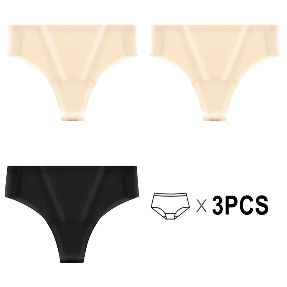 3PCS Seamless Camel Toe Prevention Panties - Invisible No Show Underwear for Yoga, Gym & Leggings (Women's Workout Underwear)