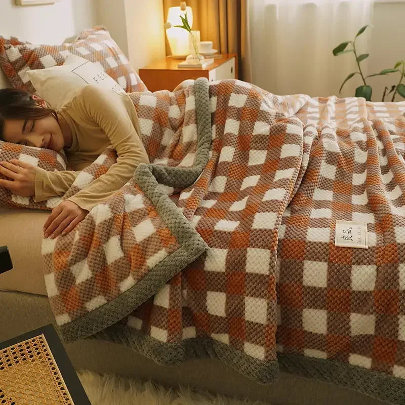 Soft Chenille Knit Throw Blanket - Handmade Machine Washable Cozy for Couch Bed - ZOOMNSTORE