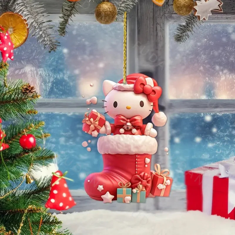 Sanrio Christmas Acrylic Pendants - Hello Kitty Cinnamoroll Kuromi Tree Decorations 1610PCS - ZOOMNSTORE