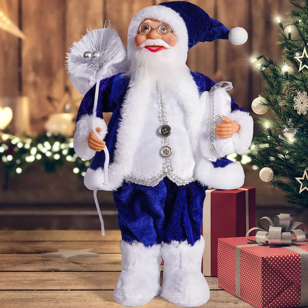 Santa Claus Decoration - 32cm Standing Santa Doll Holiday Ornament for Christmas - ZOOMNSTORE