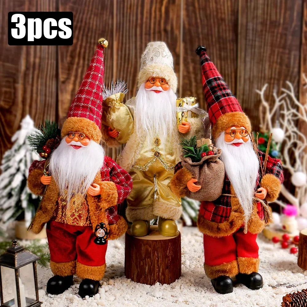 Santa Claus Plush Doll - 30cm Battery Operated Xmas Party Ornaments 2025 - ZOOMNSTORE