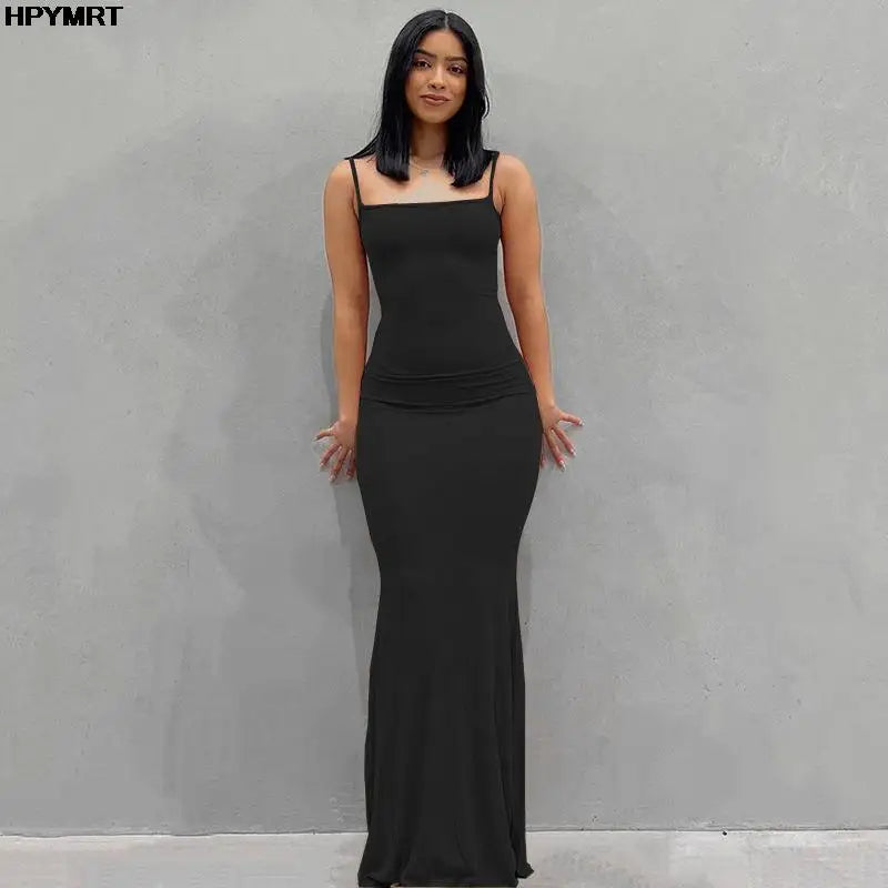Satin Backless Maxi Dress - Slim Sexy Bodycon Party Dress for Women - ZOOMNSTORE