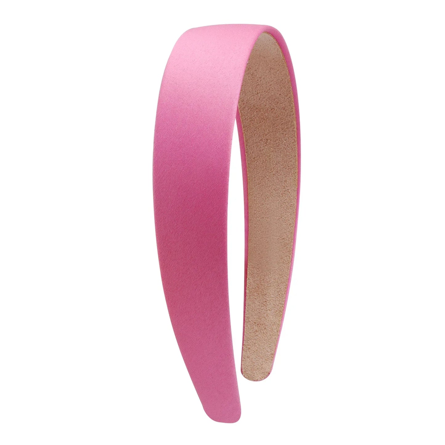 1/2pcs Plain 3CM Wide Satin Headband Girls Fabric Covered Resin Hairbands Plastic Hair Hoop Kids Elastic Bands Hair Accessories - ZOOMNSTORE