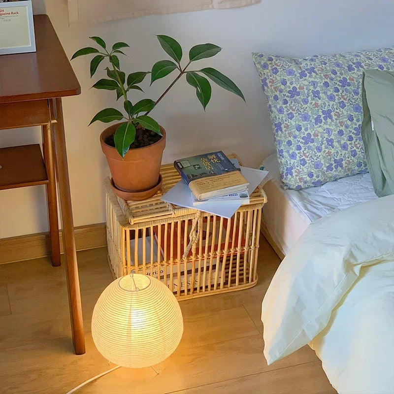 Japanese Lantern LED Table Lamp - Creative Rice Paper Light for Living Room Bedroom Decor - ZOOMNSTORE
