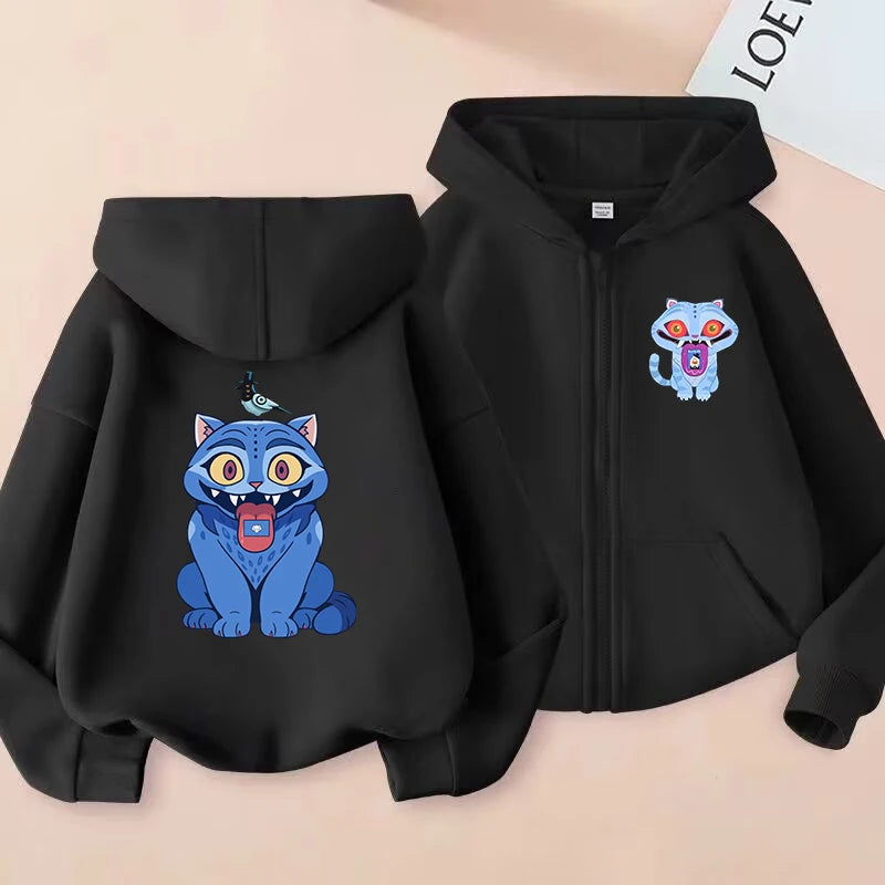 Kids Tiger Hoodie - Kpop Demon Hunters Zip Up Sweatshirt for Boys and Girls - ZOOMNSTORE