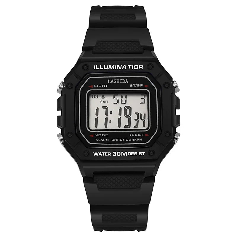 LED Sports Watch Men - Digital Wristwatch With Waterproof Silicone Band & Shock Resistant