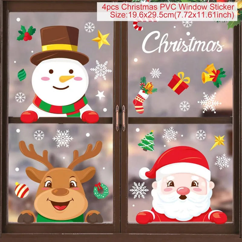 Merry Christmas Window Sticker - Holiday Home Decorations 2024-2025