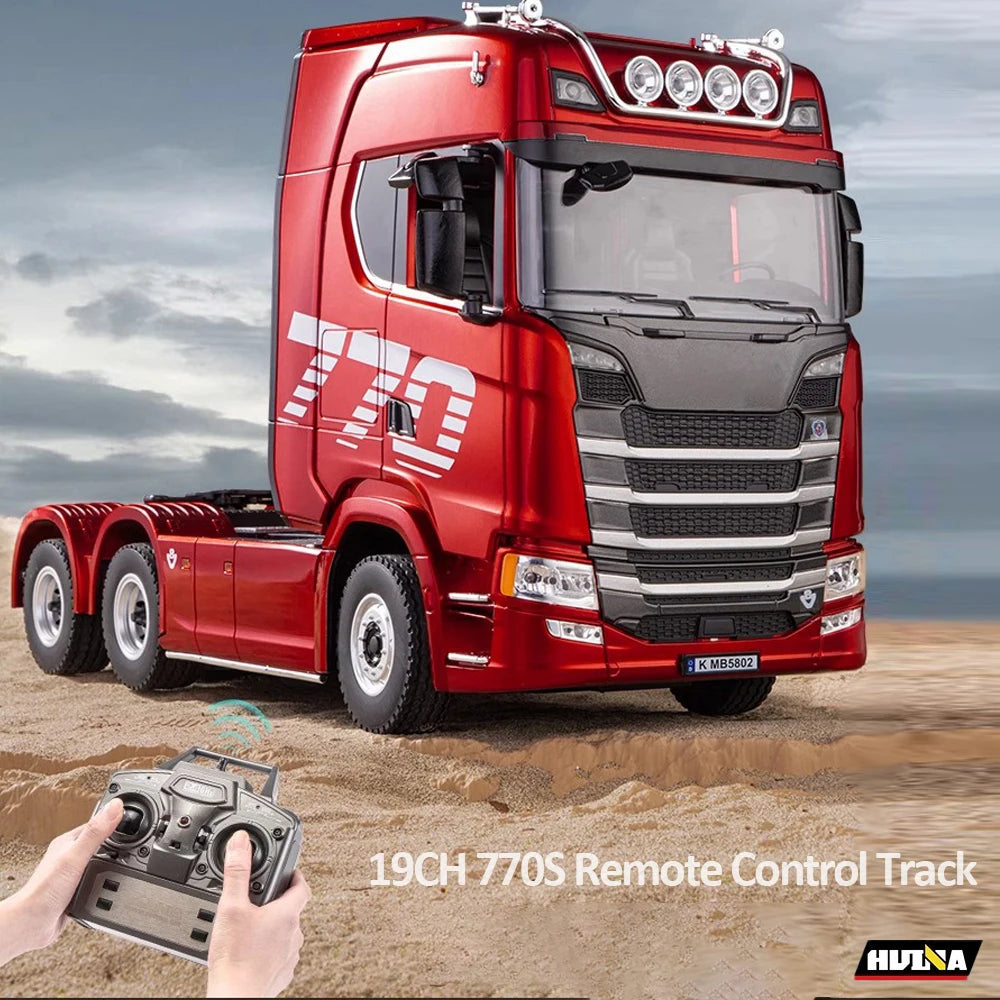 HUINA 1501 770S RC Tractor Truck - 118 Scale Alloy Engineering Vehicle with Lights and Sounds - ZOOMNSTORE