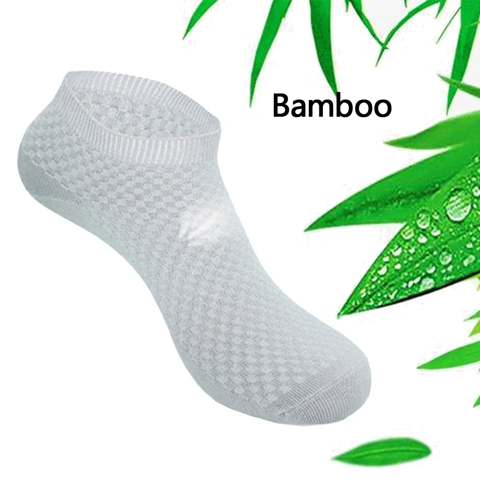 Bamboo Fiber Ankle Socks - 5 Pairs High Quality Breathable Mens Socks - ZOOMNSTORE