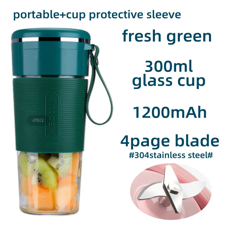 Portable USB Rechargeable Mini Juicer - Wireless Smoothie Blender Fruit Juice Maker