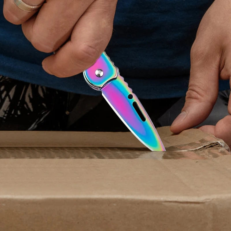 Folding Stainless Steel Fruit Knife - Non-Slip Outdoor Pocket Knife