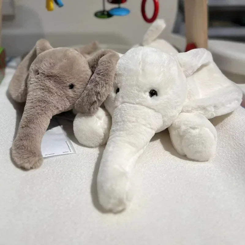 Soft Grey Elephant Plush Toy - Cute Stuffed Animal with Flappy Ears Hugging Pillow for Kids Xmas Gift - ZOOMNSTORE