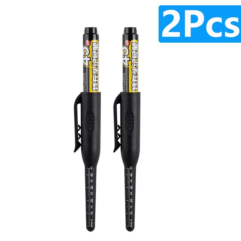 Multi-Purpose 45mm Deep Hole Marker Pens - Waterproof Long Nib Carpenter Pens for Woodworking and Bathroom Use