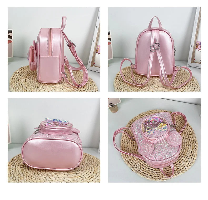 Cute Sequin Backpack for Girls - Cartoon Princess Kindergarten Schoolbag - ZOOMNSTORE