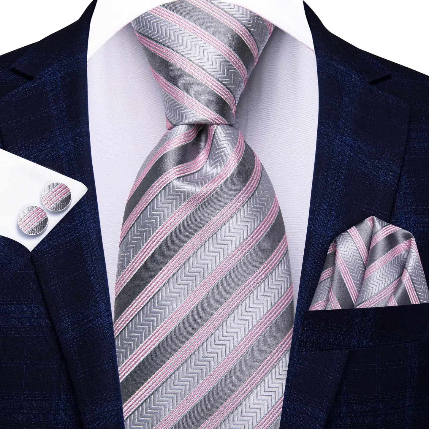 Blue Silk Mens Tie - Formal 100 Silk NeckTie for Weddings and Business