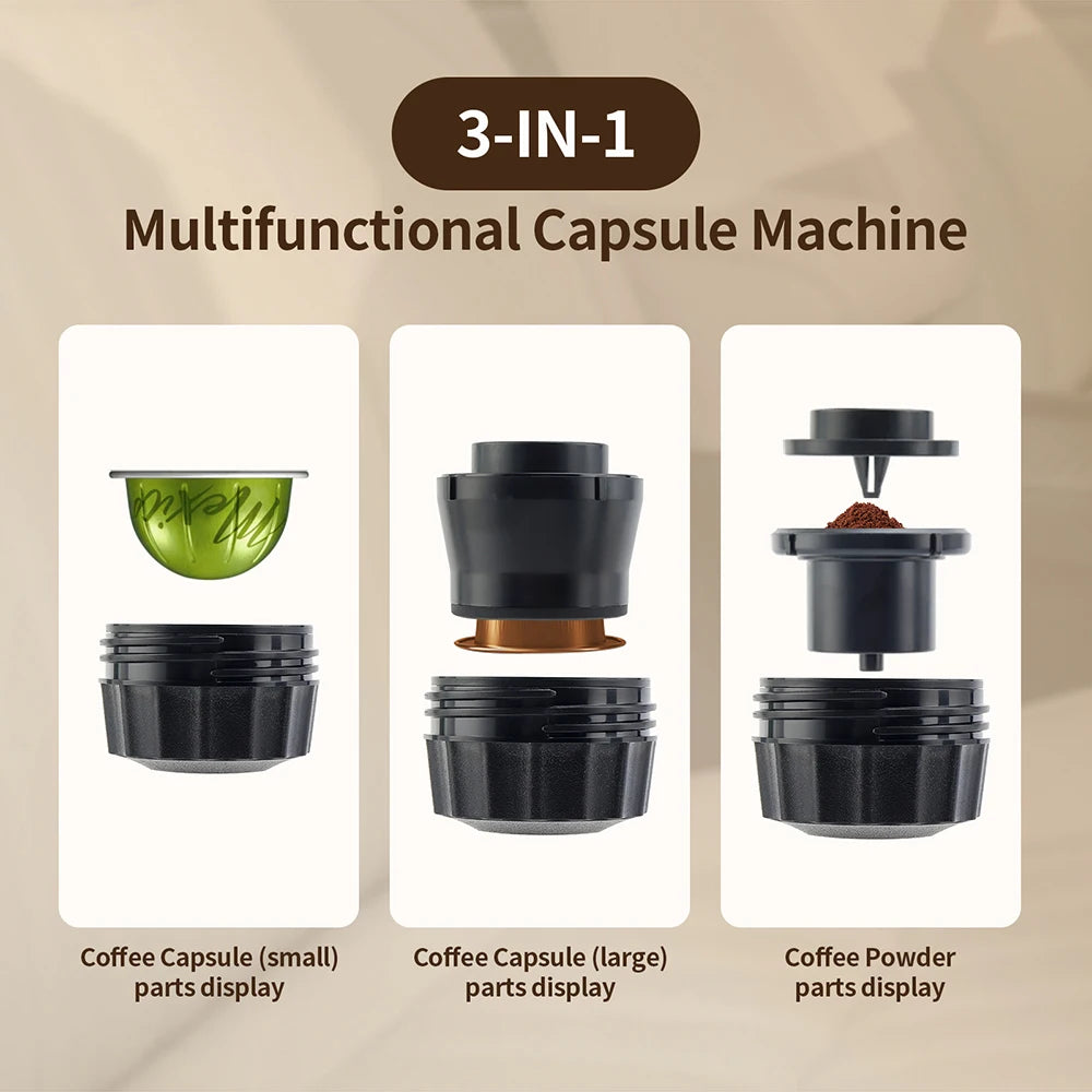 Portable Wireless Espresso Coffee Maker - 3-in-1 Travel Car Home Camping - ZOOMNSTORE