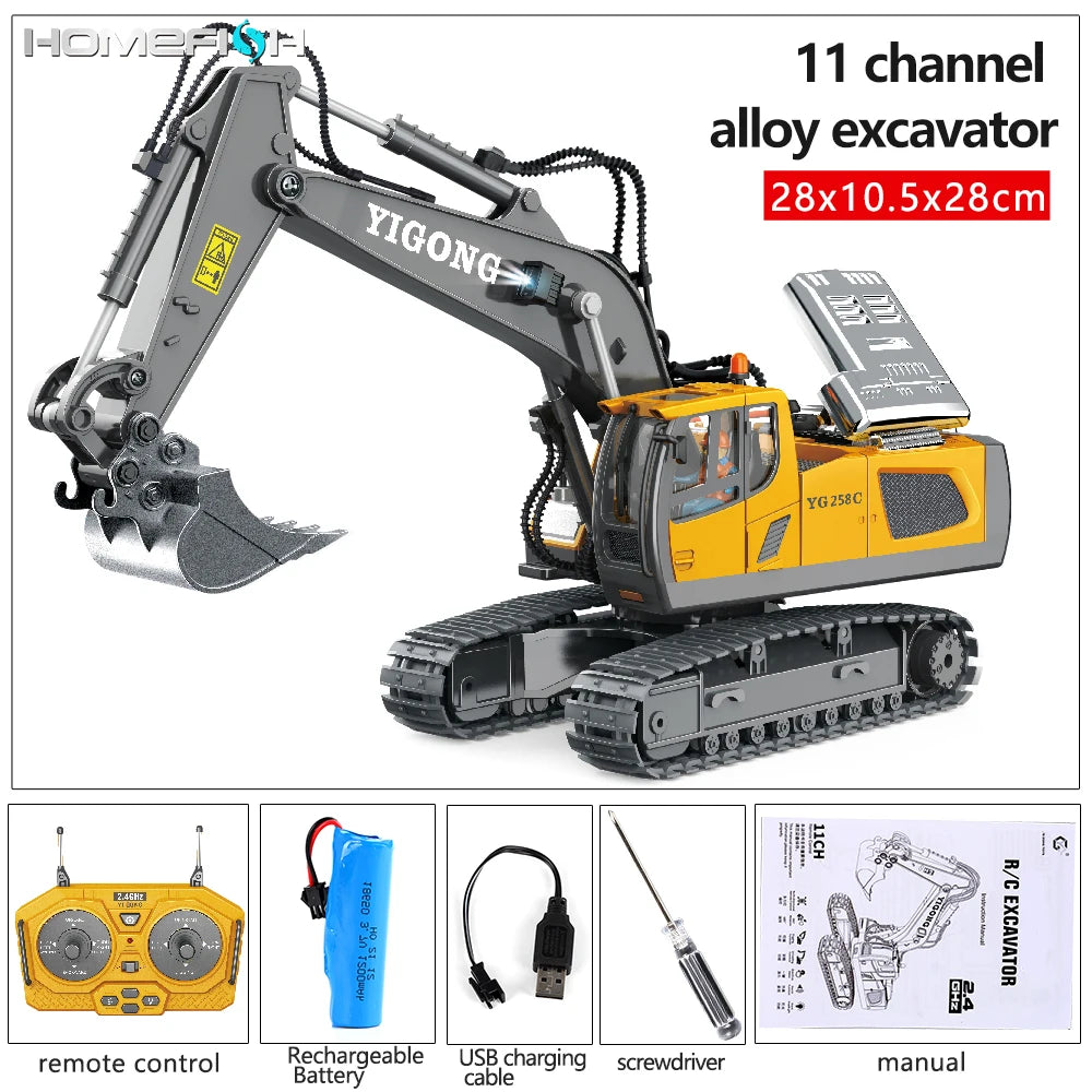 Remote Control Excavator Dump Truck Set - RC Construction Toys for Kids - ZOOMNSTORE