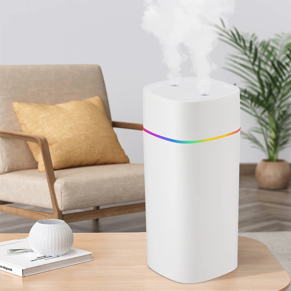 Portable USB Humidifier - 600ml Aroma Diffuser with Colorful Night Light for Home Car
