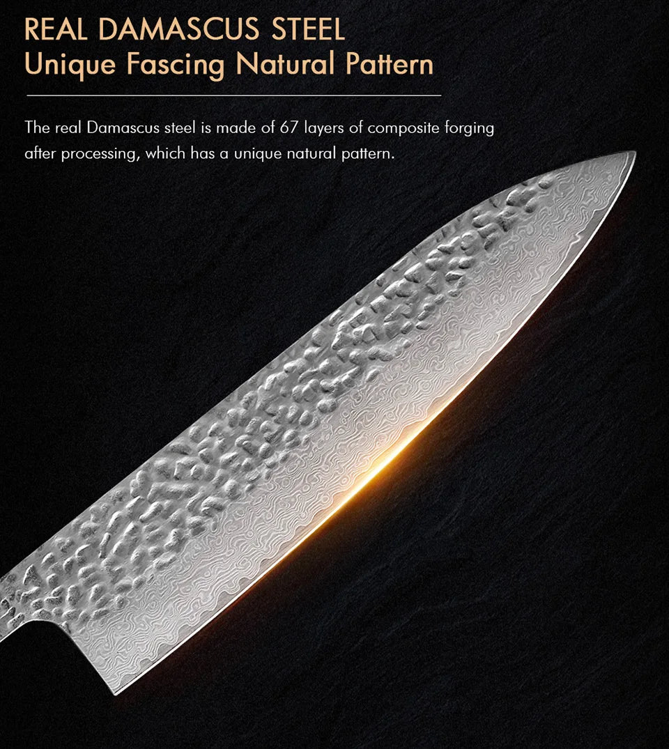 Damascus Steel VG10 Chef Knife Blank - Hand Forged Kitchen Knife Making Tool