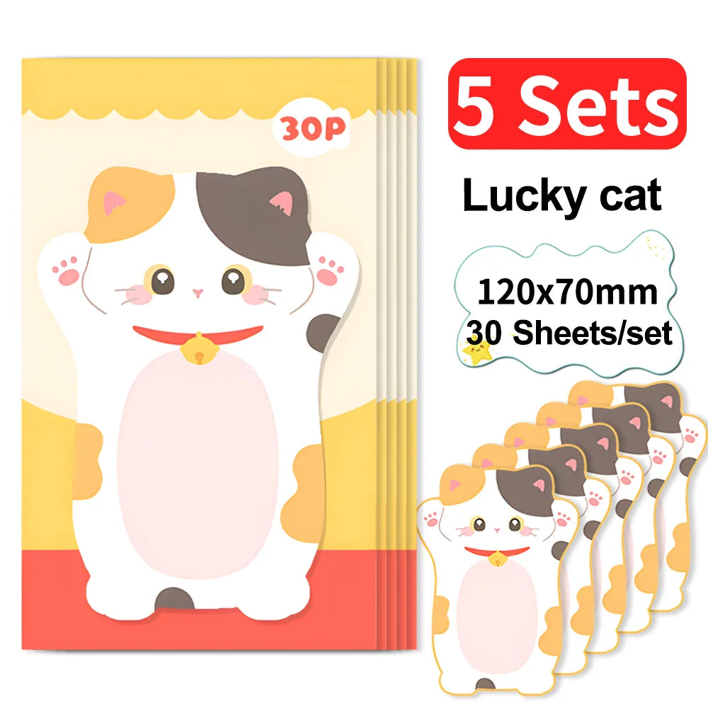 Aesthetic Cat Sticky Notes - Cute Kawaii Memo Pad for Daily Planning