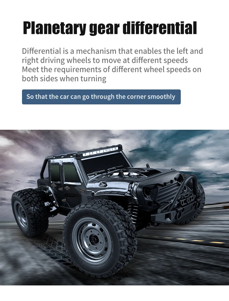 116 4WD RC Monster Truck - High Speed Drift Remote Control Car for Kids