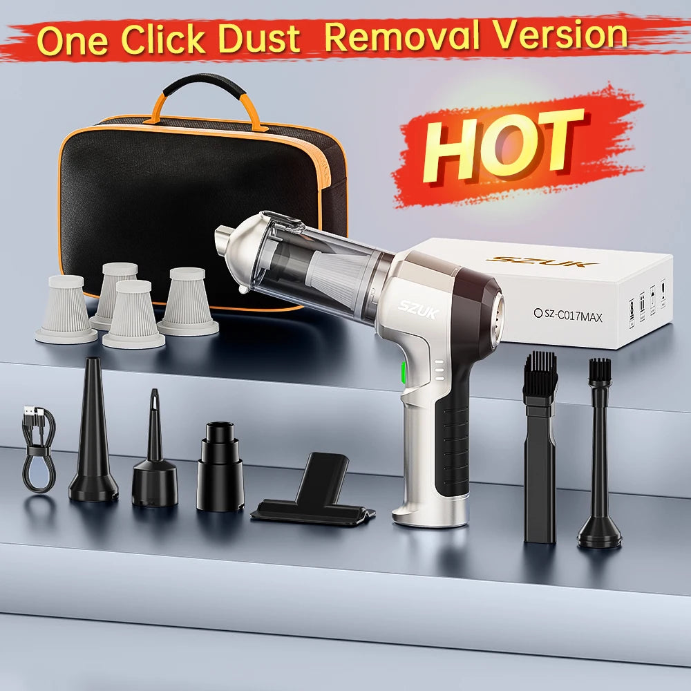 Wireless Car Vacuum - Portable Handheld Cleaner With Strong Suction & HEPA Filter