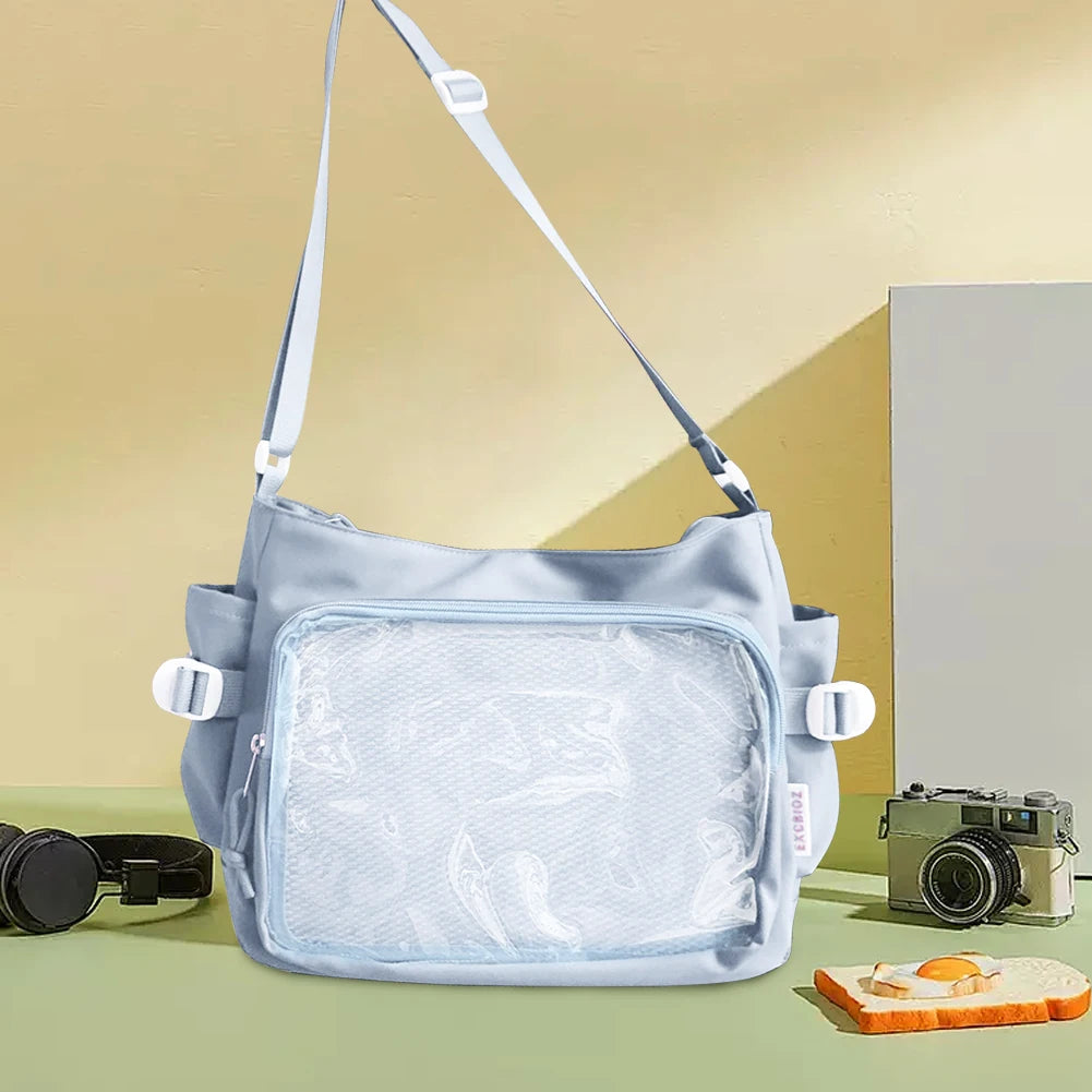 Japanese Ita Bag - Womens Clear Window Shoulder Purse with Multi-Pockets and Adjustable Strap - ZOOMNSTORE