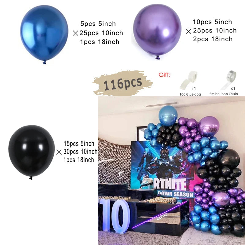 Black and Gold Balloon Garland Arch Kit - Wedding Birthday Party Decorations with Starburst Foil Balloons