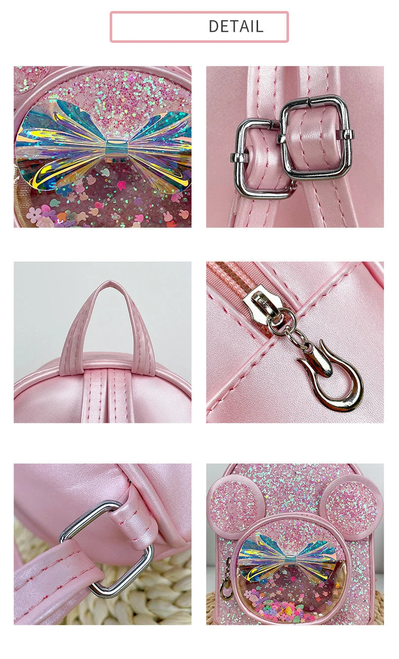 Cute Sequin Backpack for Girls - Cartoon Princess Kindergarten Schoolbag - ZOOMNSTORE