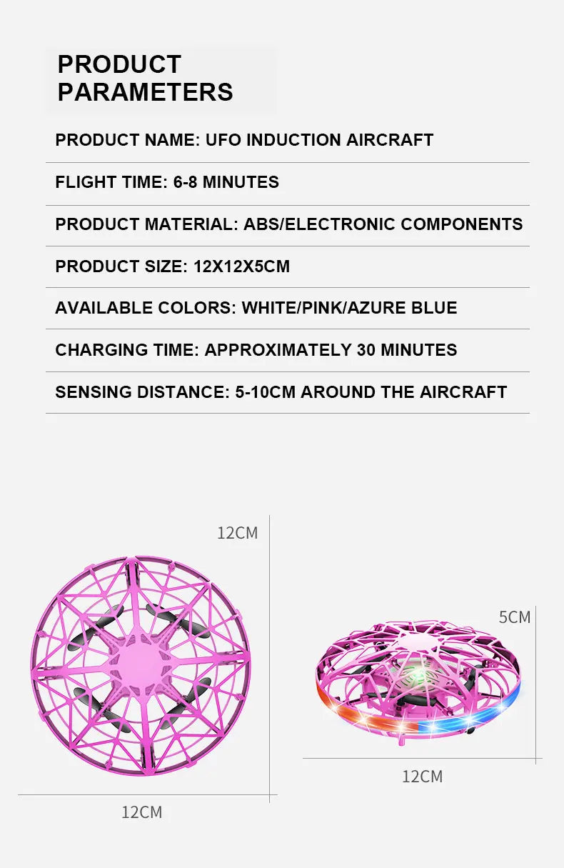Mini Induction Drone - Colorful Flying Helicopter UFO Ball Toy for Kids - ZOOMNSTORE