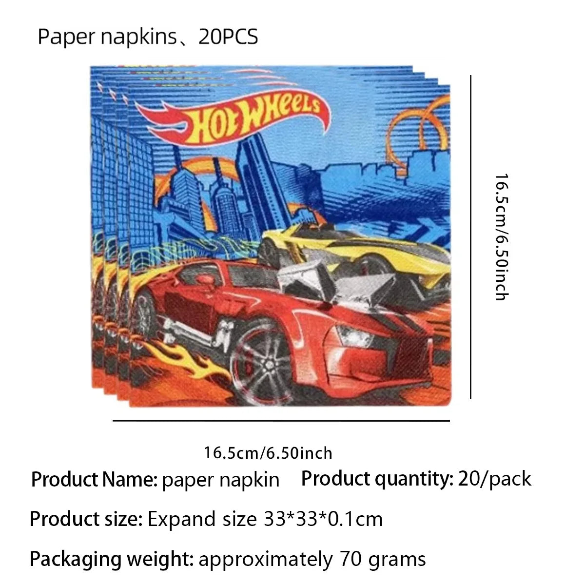 Hot Wheels Birthday Party Set - Racing Car Tableware Decor Supplies