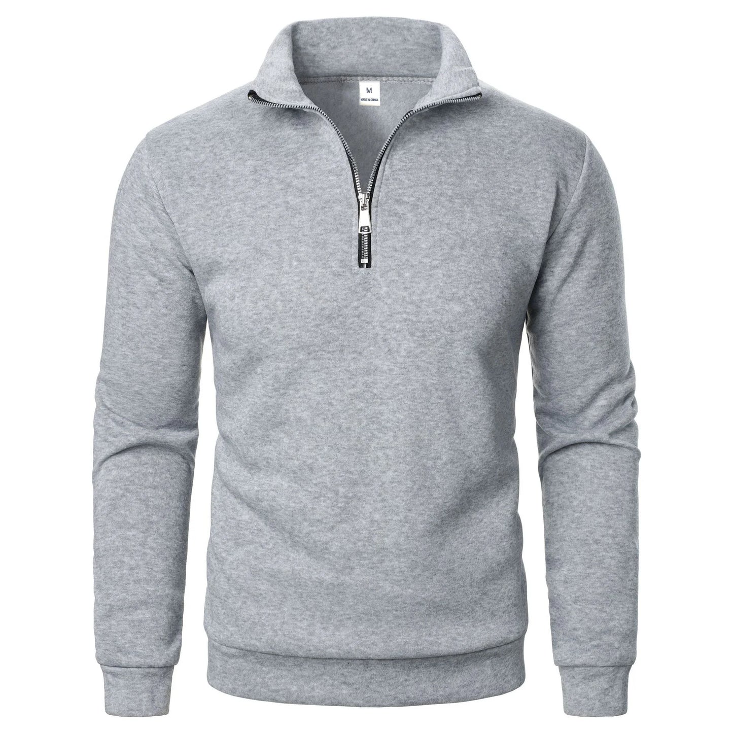 Spring and Autumn new casual half zipper stand up collar hoodie trend simple and loose oversized fleece men's hoodie