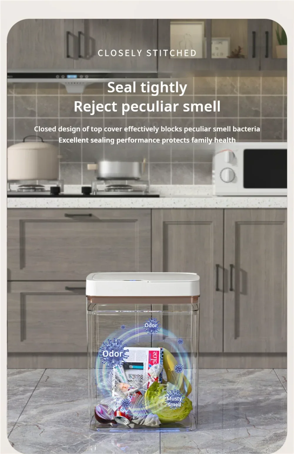 Automatic Trash Can with Lid - Odor-Reducing Kitchen Bin 2025 NEW
