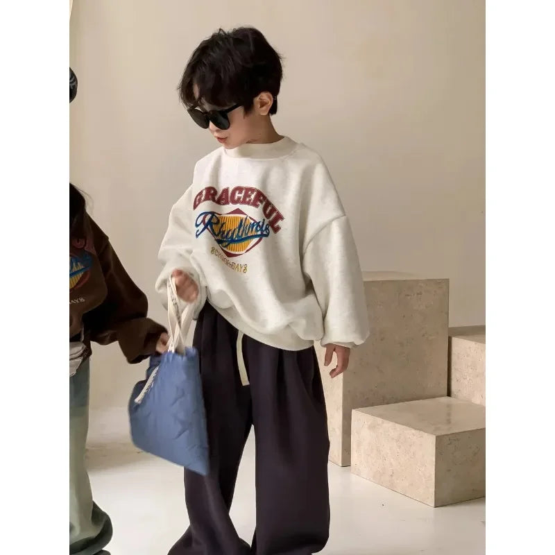 Childrens Fleece Hoodie - Warm Korean Pullover for Boys Girls - ZOOMNSTORE