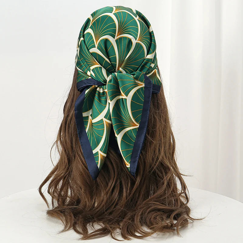 Luxury Silk Head Scarf - Soft Summer Foulard Bandana for Women