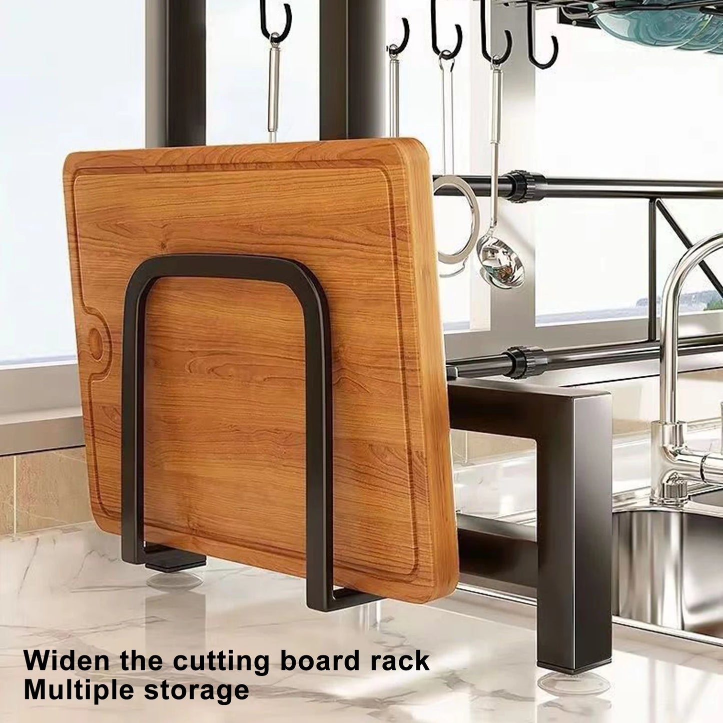 Stretchable 2-Tier Kitchen Sink Storage Rack - Multifunctional Dish Organizer - ZOOMNSTORE