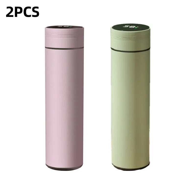 Smart Stainless Steel Water Bottle - 500ml Thermos with Temperature Display Leakproof Vacuum Flask Ideal Coffee Cup Gift - ZOOMNSTORE