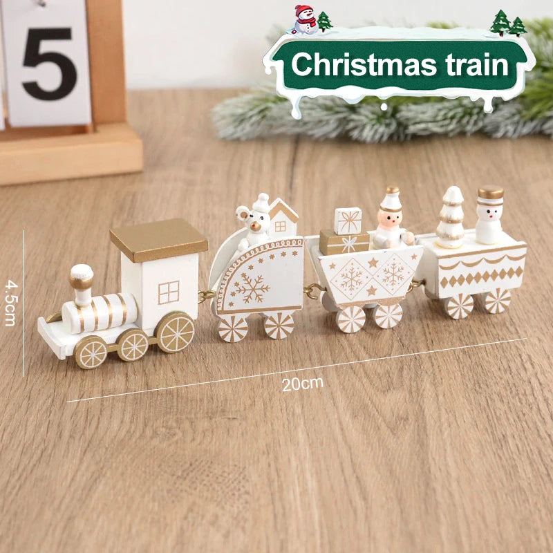 Christmas Wooden Train Ornament - Merry Christmas Home Decoration 2024