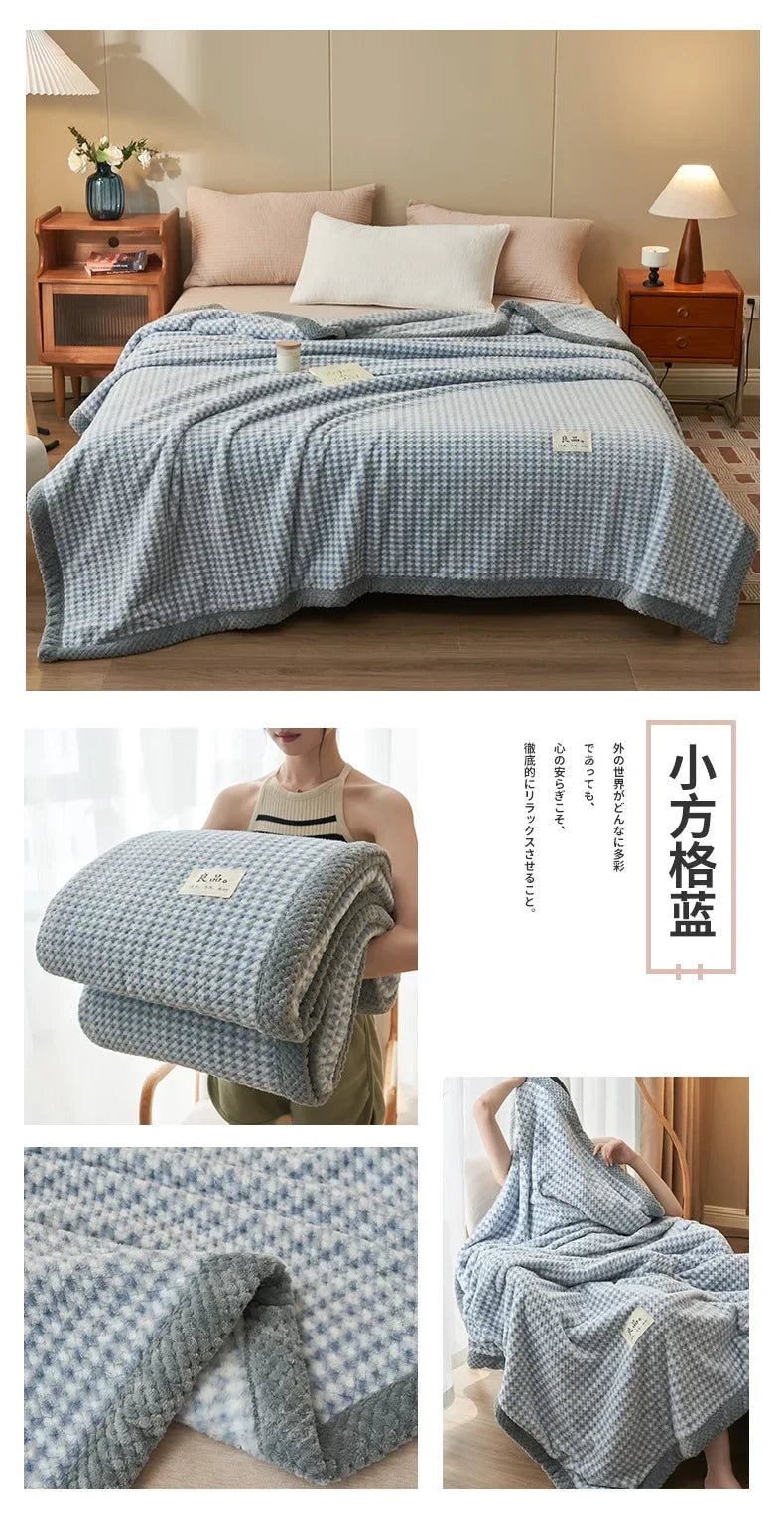 Soft Chenille Knit Throw Blanket - Handmade Machine Washable Cozy for Couch Bed - ZOOMNSTORE