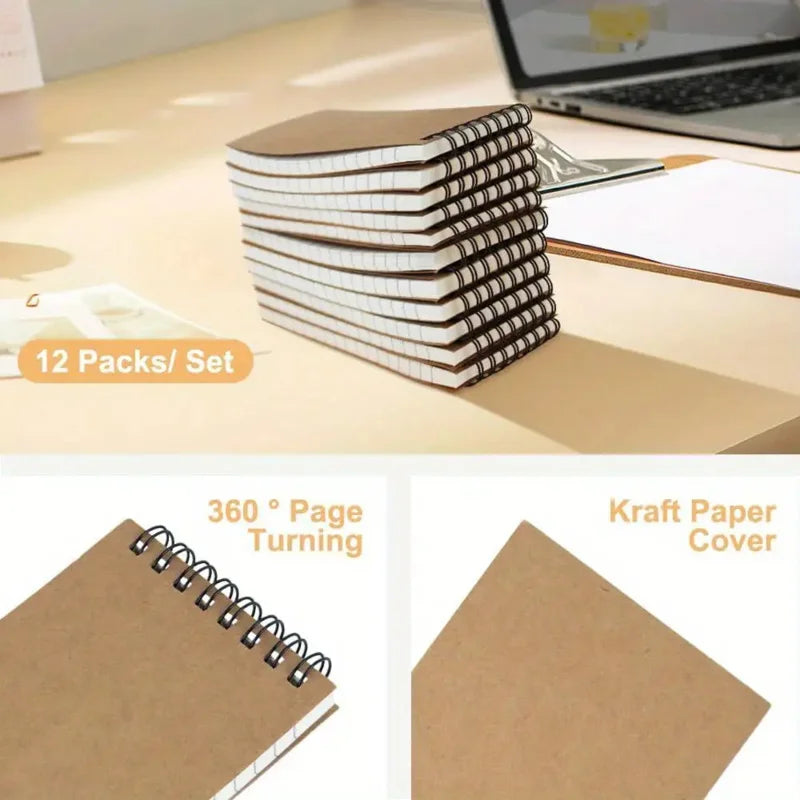 Spiral-Bound Pocket Notebooks - Lined Mini Notepads for Home School or Office