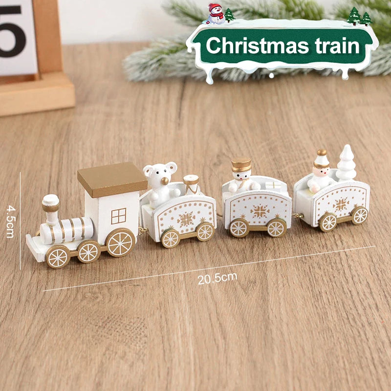 Christmas Wooden Train Ornament - Merry Christmas Home Decoration 2024