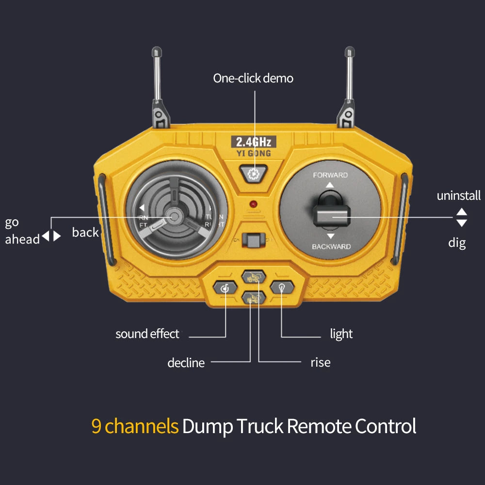 Remote Control Excavator Dump Truck Set - RC Construction Toys for Kids - ZOOMNSTORE