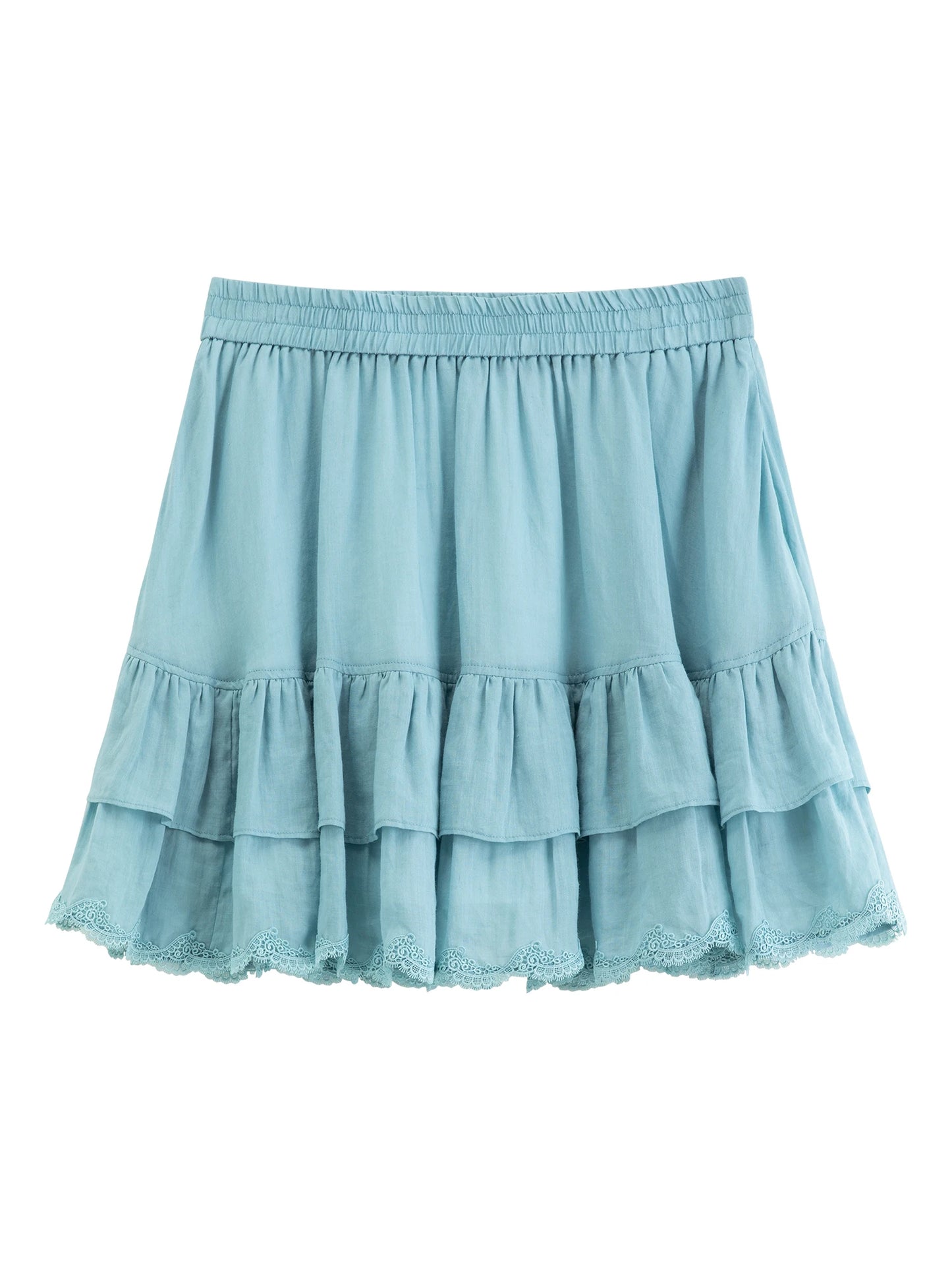 DUSHU 【Breathable Series】Summer Women's Linen Shirt Skirt Set Relaxed Fit Effortless Style Vacation Summer Getaways