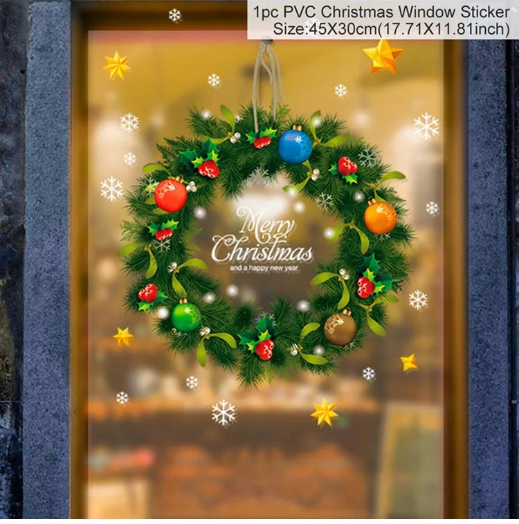 Merry Christmas Window Sticker - Holiday Home Decorations 2024-2025