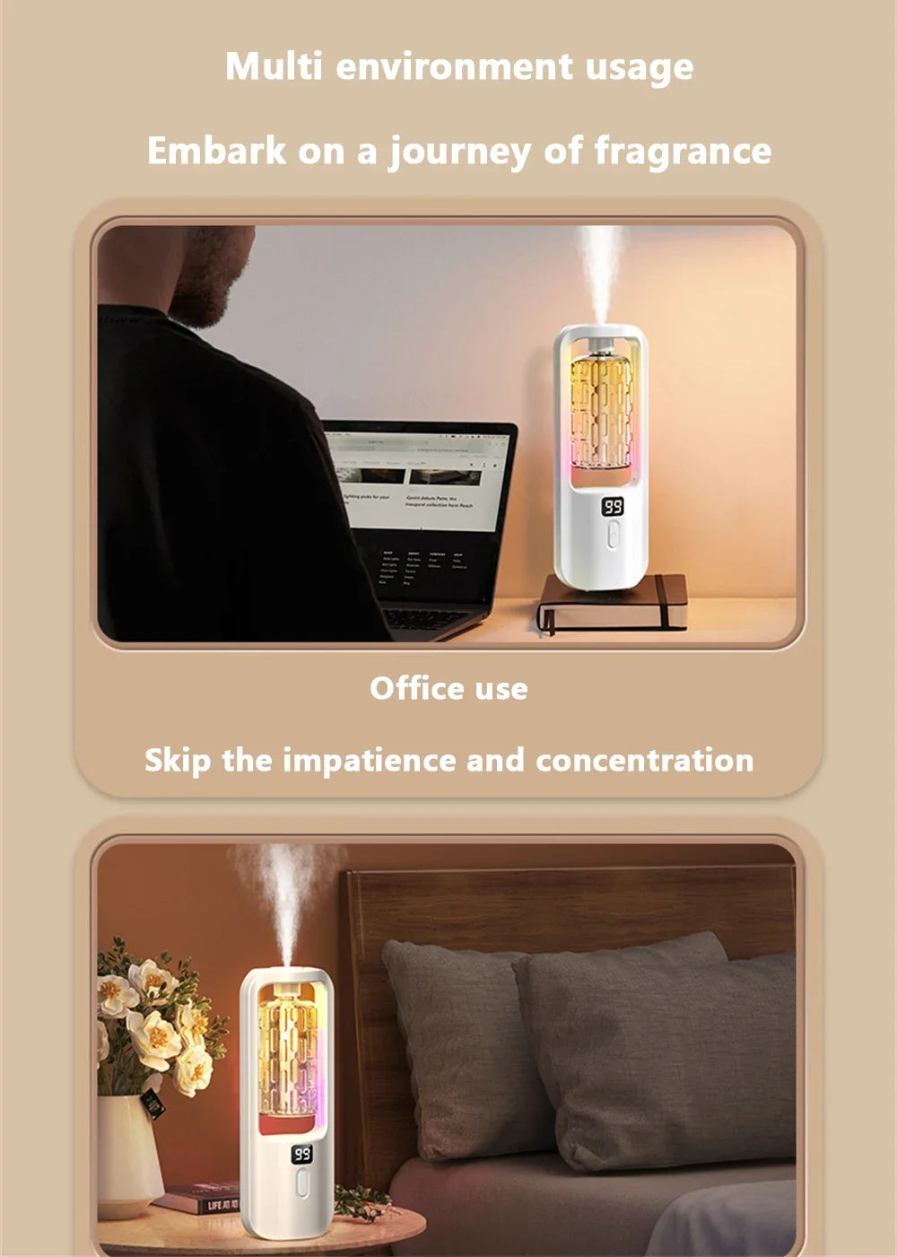 Essential Oil Diffuser Humidifier - Aromatherapy Air Freshener for Home Hotel - ZOOMNSTORE