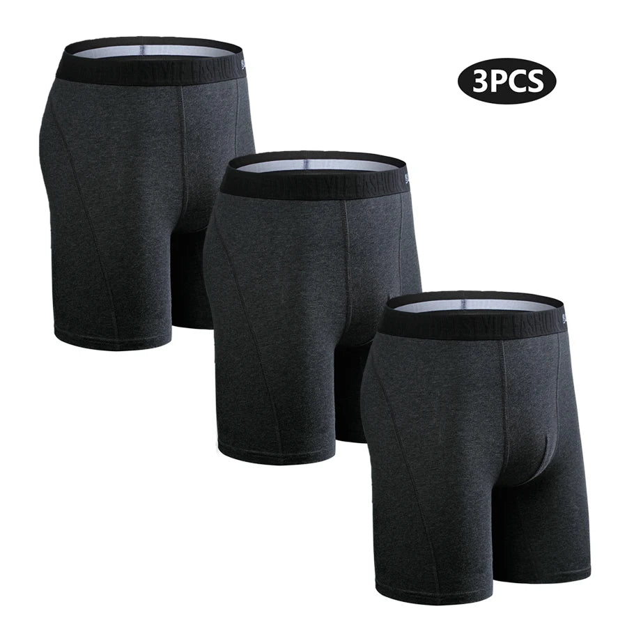 Mens Cotton Boxer Briefs - 3 Pack Comfortable Underwear