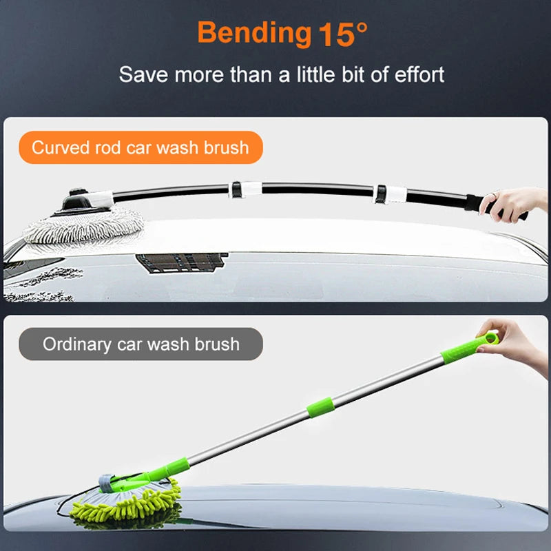 15 Bend Car Cleaning Brush - Telescoping Chenille Wash Mop