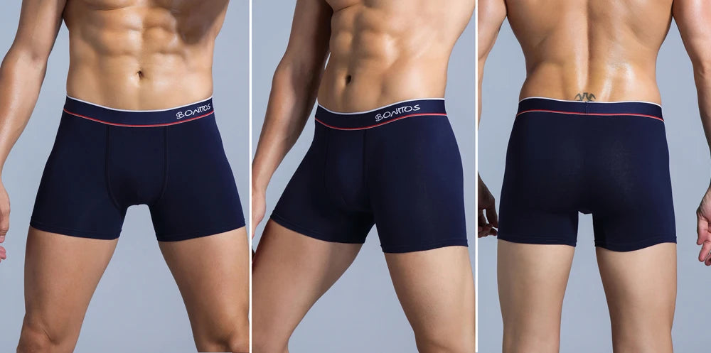 Mens Cotton Boxer Shorts - 4-Pack Underwear Set Soft and Comfortable