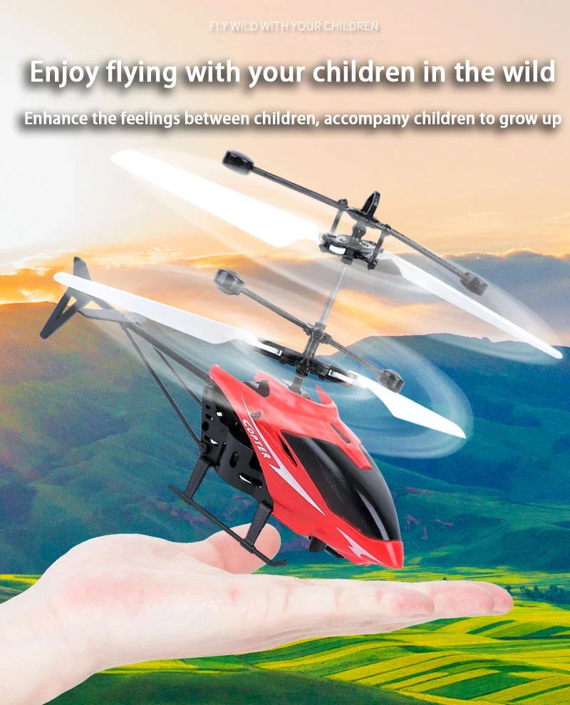 Rechargeable Mini RC Drone - Safe Fall-Resistant Helicopter Toy for Kids No Remote Control Battery - ZOOMNSTORE